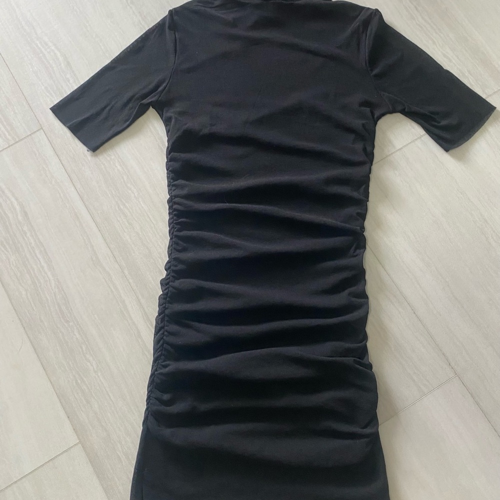 Cache Black Long Sleeve Ruched Top